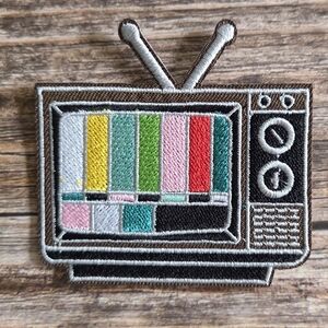 Retro TV With Antenna Vintage Old School Television Skater Punk Iron On Patch